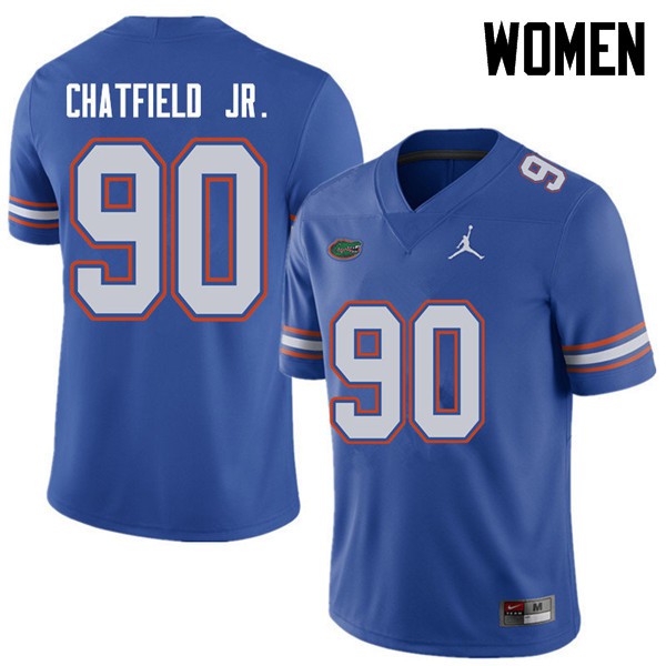 Jordan Brand Women #90 Andrew Chatfield Jr. Florida Gators College Football Jerseys Royal